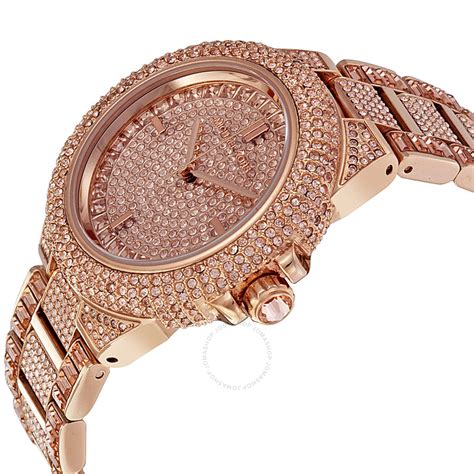 michael kors rose gold watch with diamond bezel|rose gold mk watch women's.